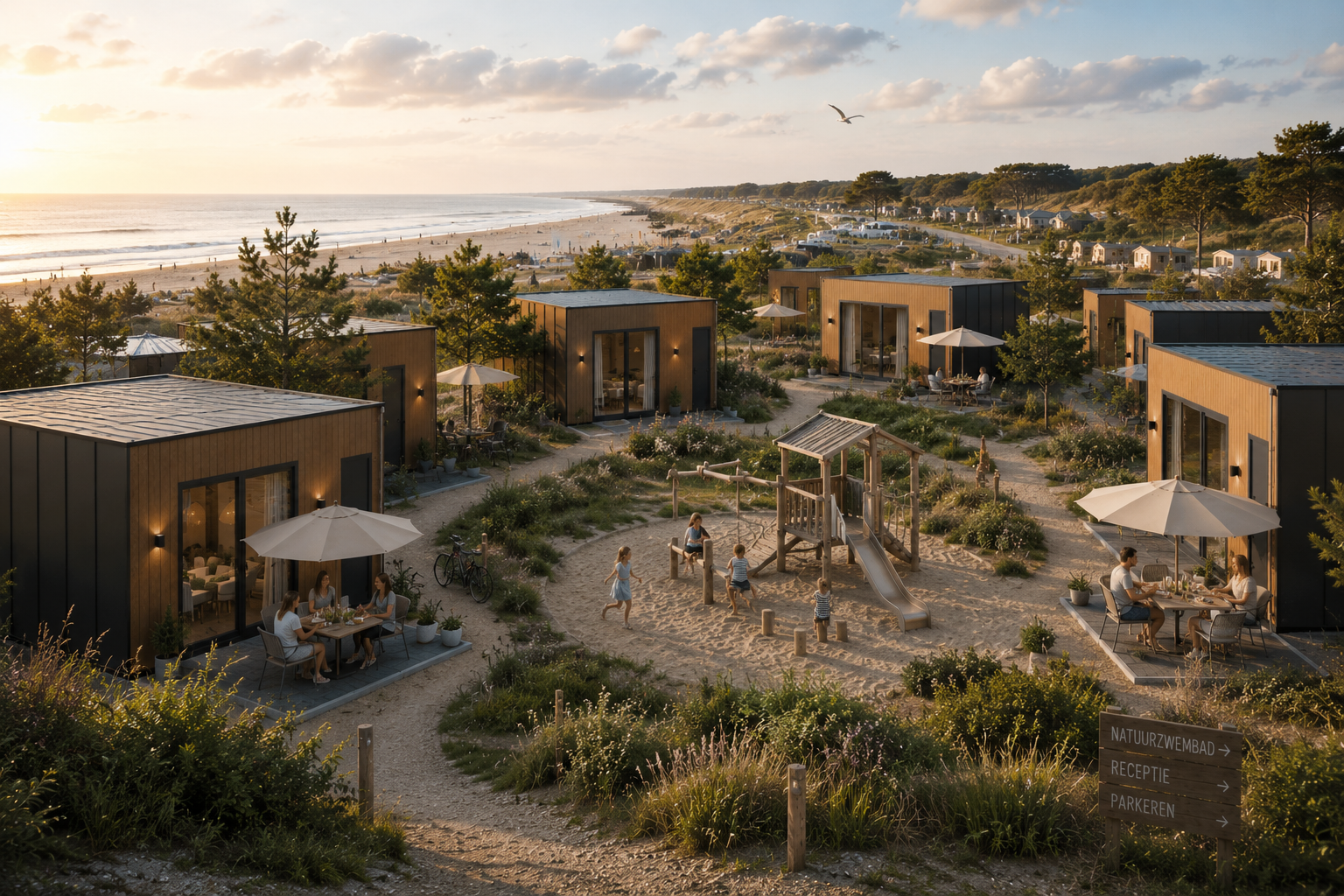 Sett living vakantiepark kust familie